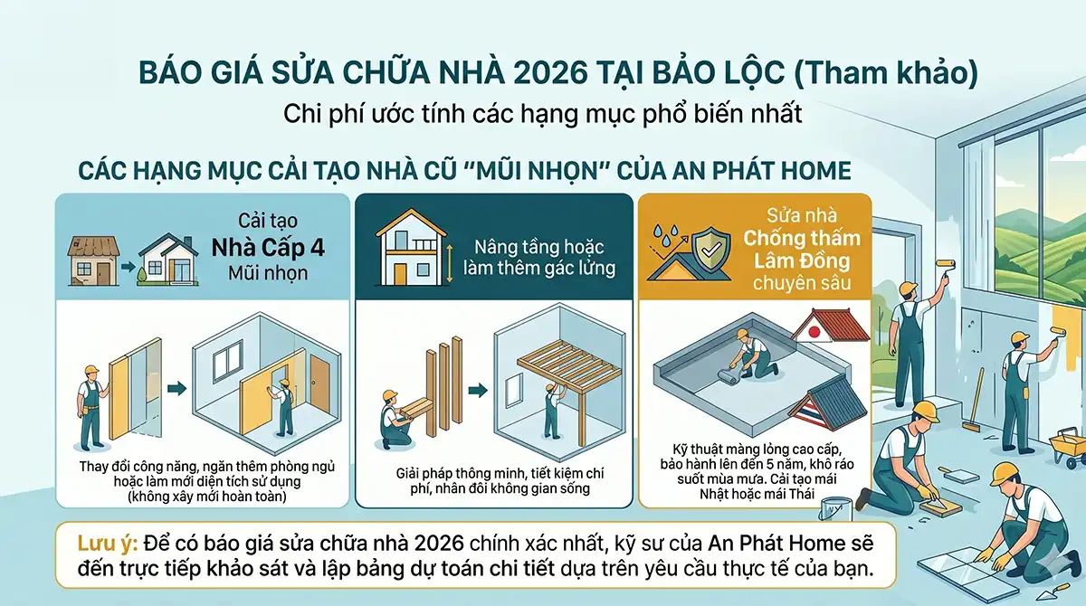 Các hạng mục cải tạo nhà cũ