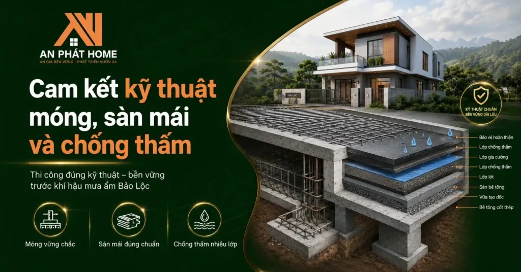 An Phát Home cam kết những yêu cầu kỹ thuật để đảm bảo cho kết cấu căn nhà được bền đẹp