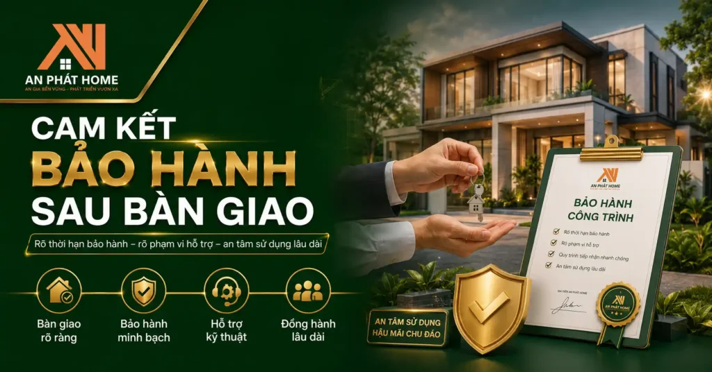 An Phát Home luôn cam kết rõ ràng về việc bảo hành sau khi công trình hoàn thiện