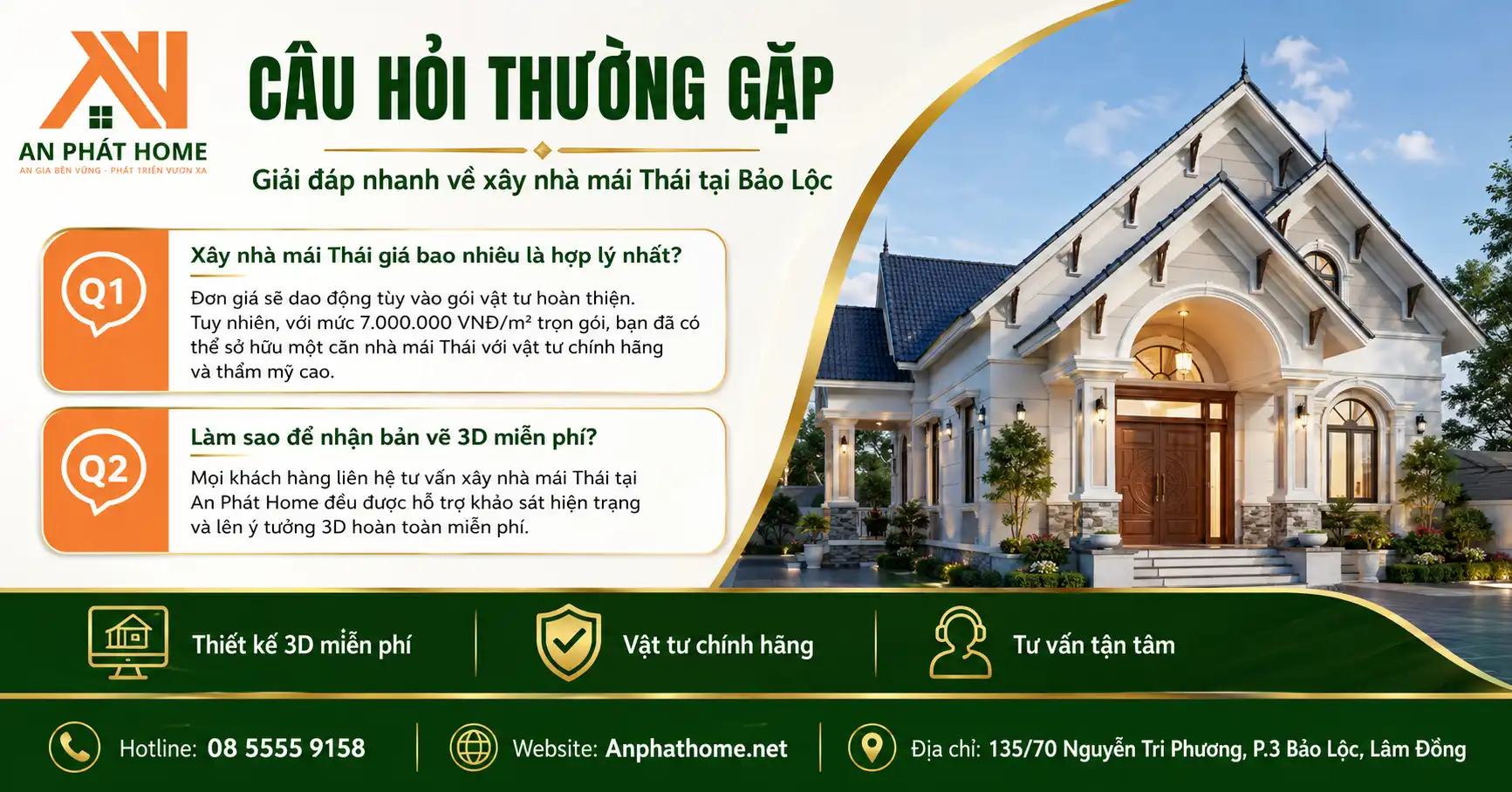 Các câu hỏi thường gặp khi khách hàng xây nhà mái Thái tại Bảo Lộc
