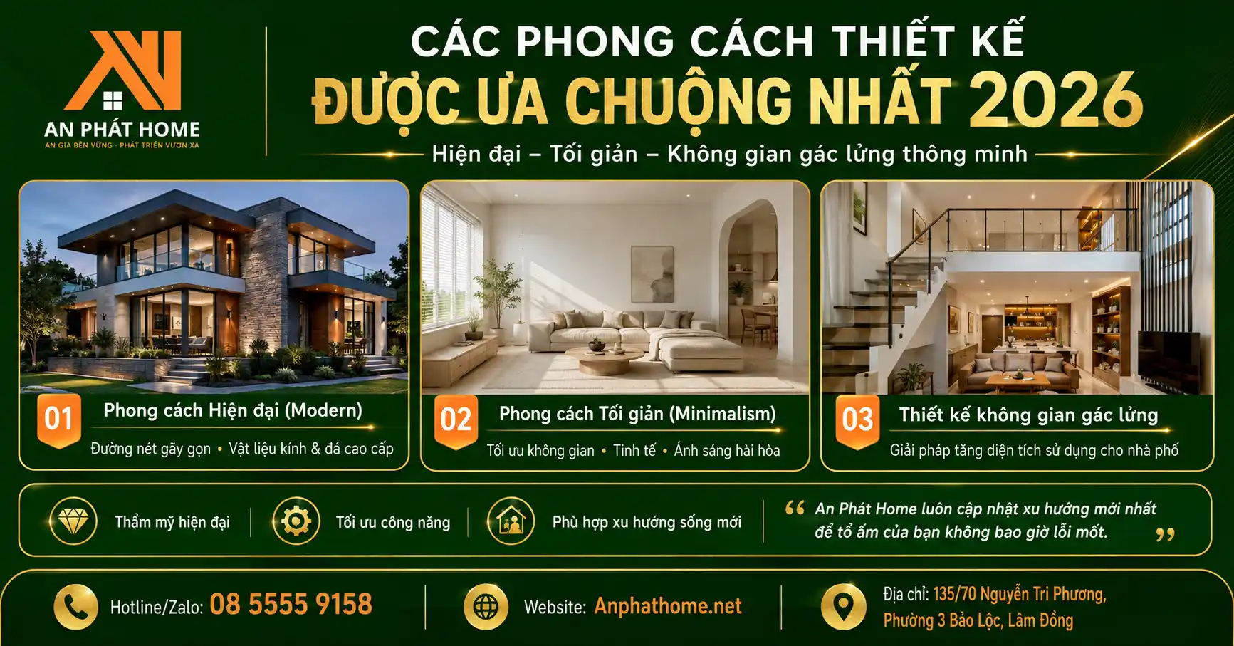Các phong cach thiết kế nội ngoại thất được ưu chuộng nhất
