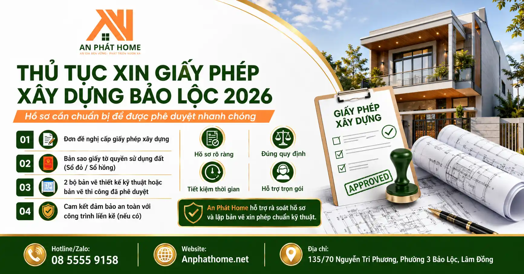 Các thủ tục quan trọng để xin giấy phép xây dựng tại Bảo Lộc