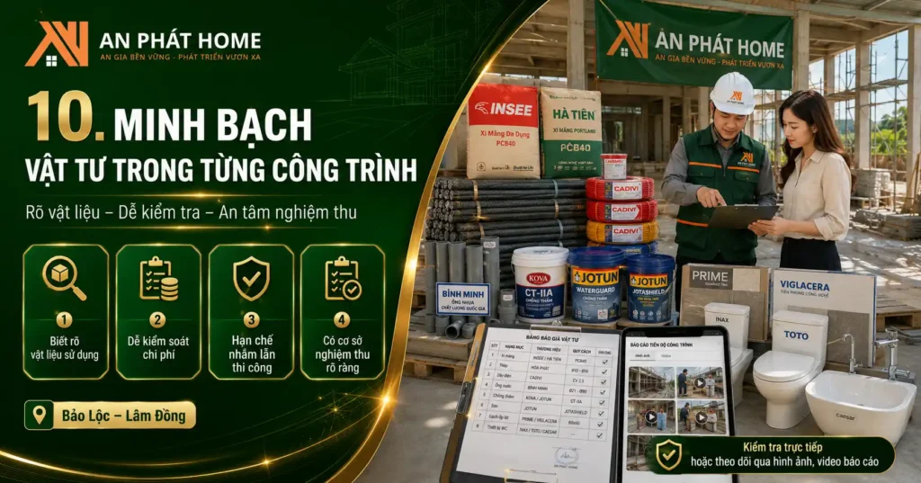 Các vật tư xây dựng An Phát Home luôn minh bạch cho chủ nhà