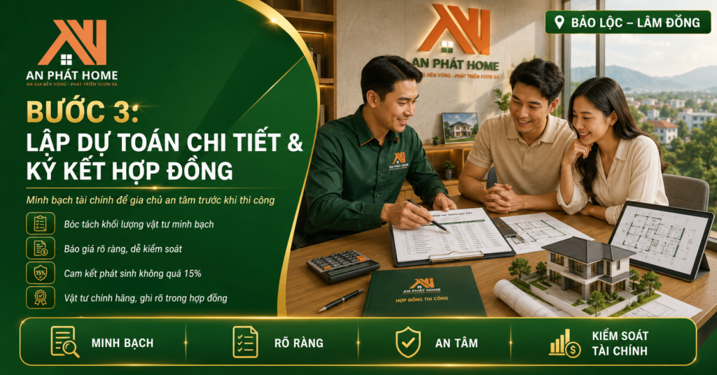 Lập dự toán chi tiết giúp cho khách hàng hoàn toàn yên tâm và không sợ các chi phí phát sinh