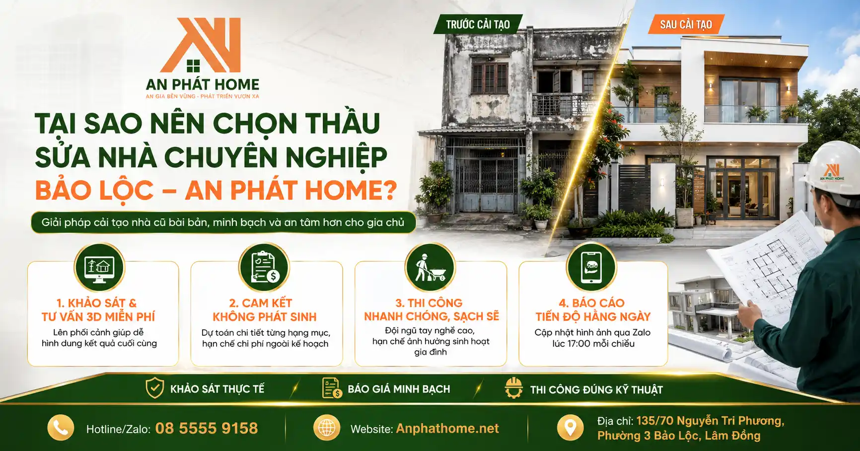 Lý do bạn nên chọn An Phát Home làm nhà thầu để cải tạo nhà cũ của bạn