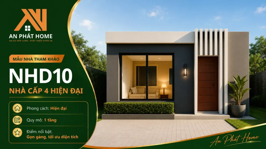 Mẫu nhà cấp 4 hiện đại NHD10