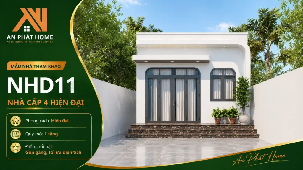 Mẫu nhà cấp 4 hiện đại NHD11