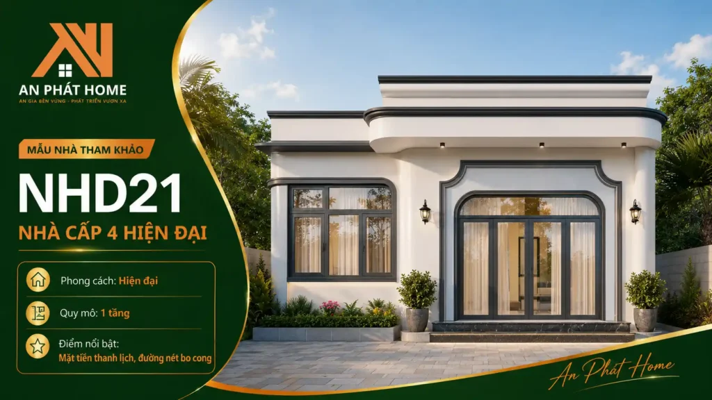 Mẫu nhà cấp 4 hiện đại NHD21