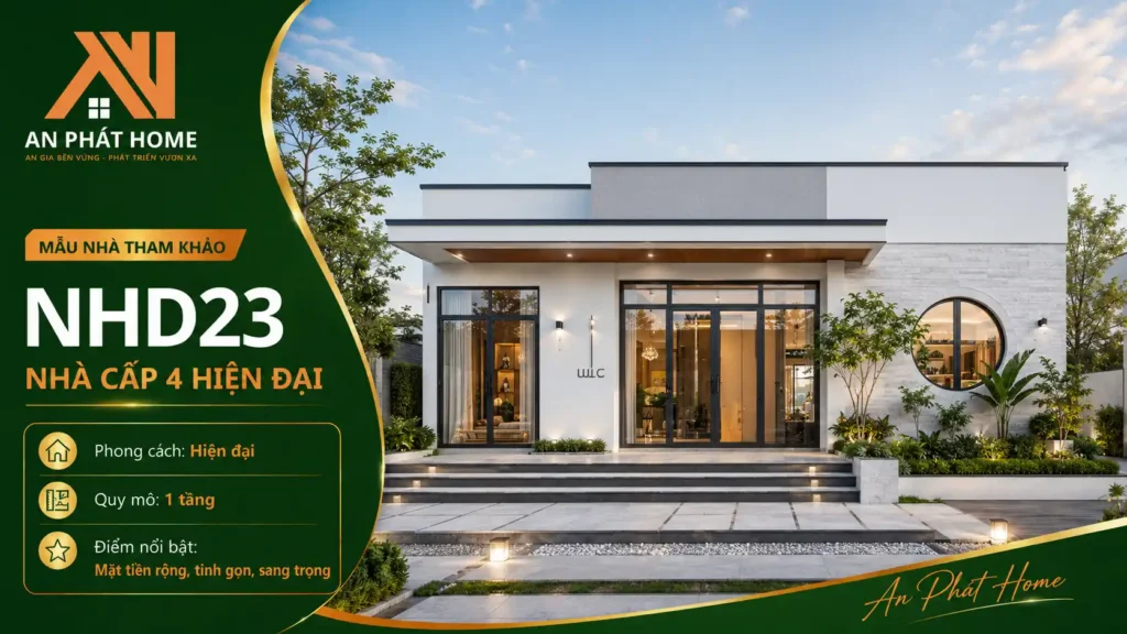 Mẫu nhà cấp 4 hiện đại NHD23