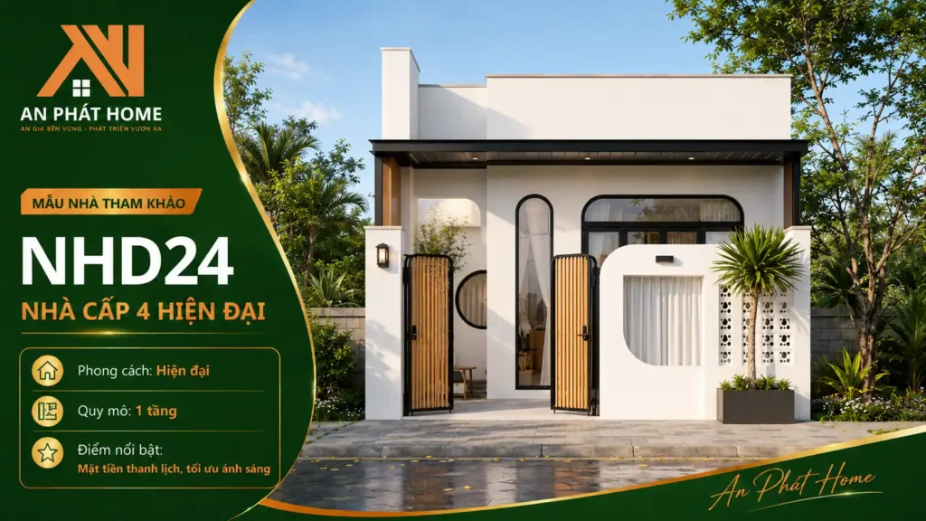 Mẫu nhà cấp 4 hiện đại NHD24