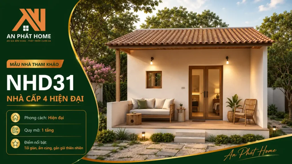 Mẫu nhà cấp 4 hiện đại NHD31