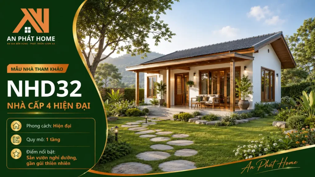Mẫu nhà cấp 4 hiện đại NHD32