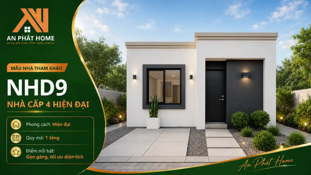 Mẫu nhà cấp 4 hiện đại NHD9