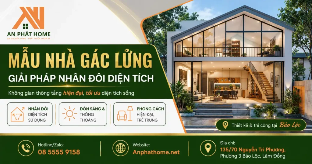 Mẫu nhà gác lửng luôn được ưa chuộng nếu khách hàng mong muốn tối ưu diện tích