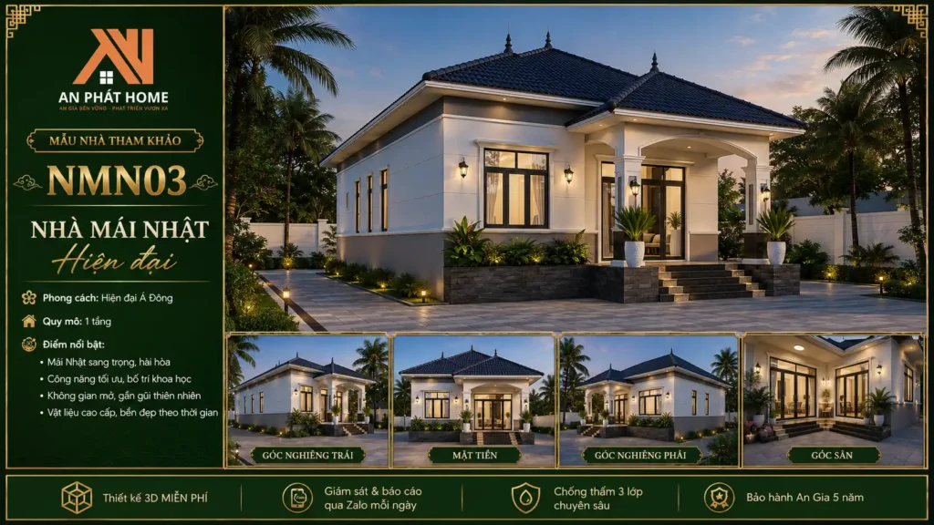 Mẫu nhà mái Nhật hiện đại NMN03