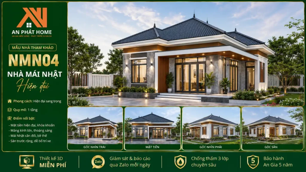 Mẫu nhà mái Nhật hiện đại NMN04