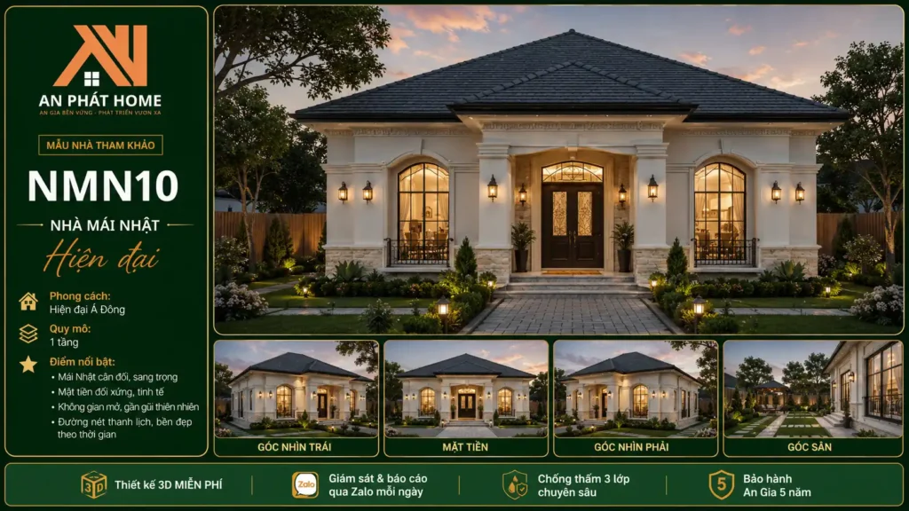 Mẫu nhà mái Nhật hiện đại NMN10