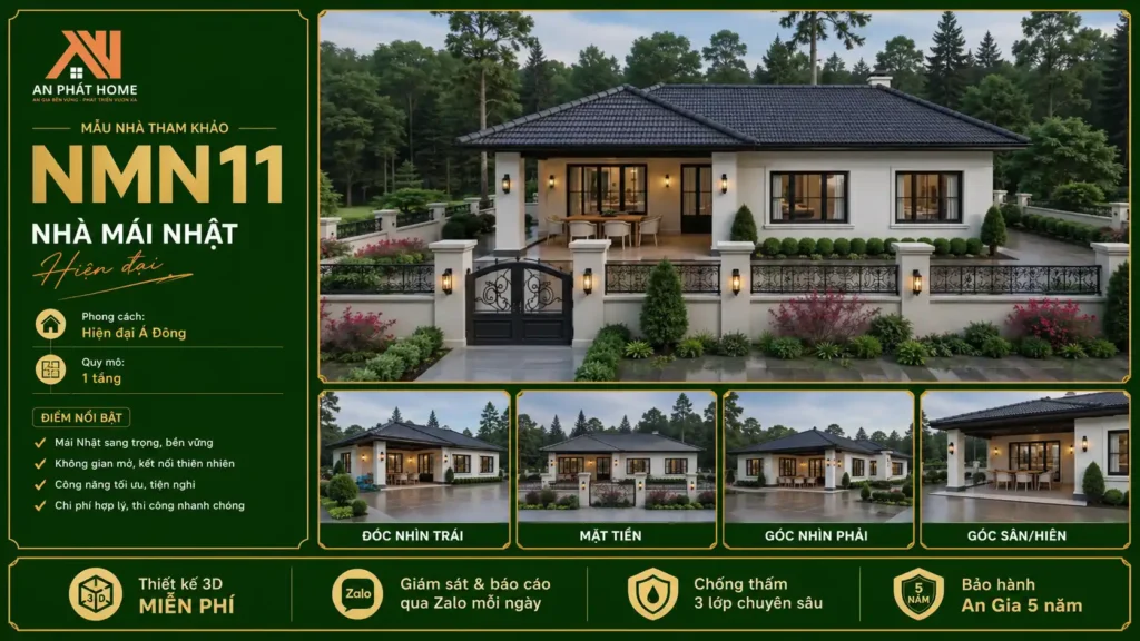 Mẫu nhà mái Nhật hiện đại NMN11