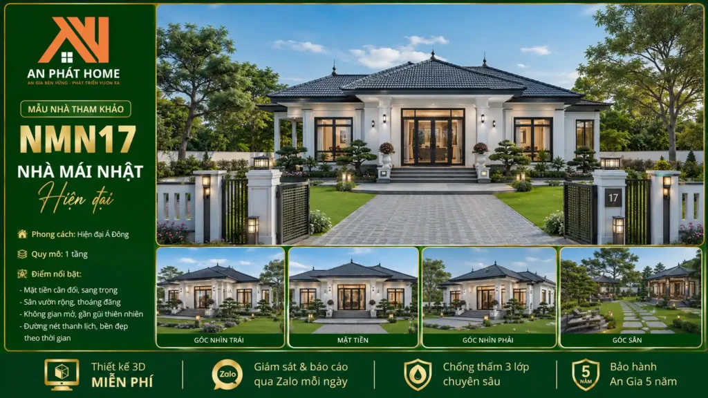 Mẫu nhà mái Nhật hiện đại NMN17