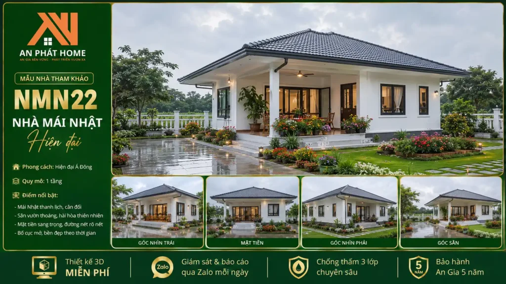 Mẫu nhà mái Nhật hiện đại NMN22