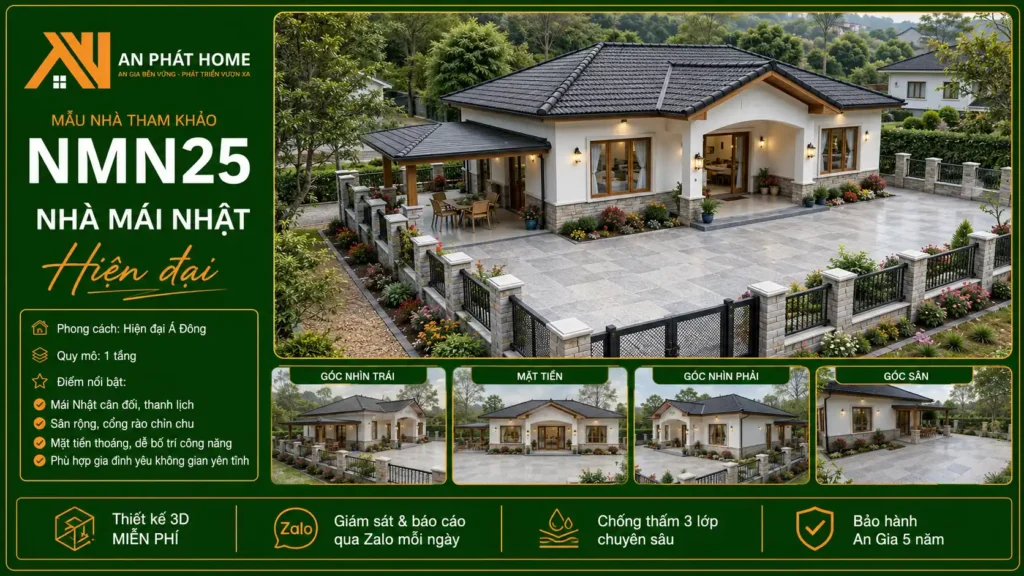 Mẫu nhà mái Nhật hiện đại NMN25