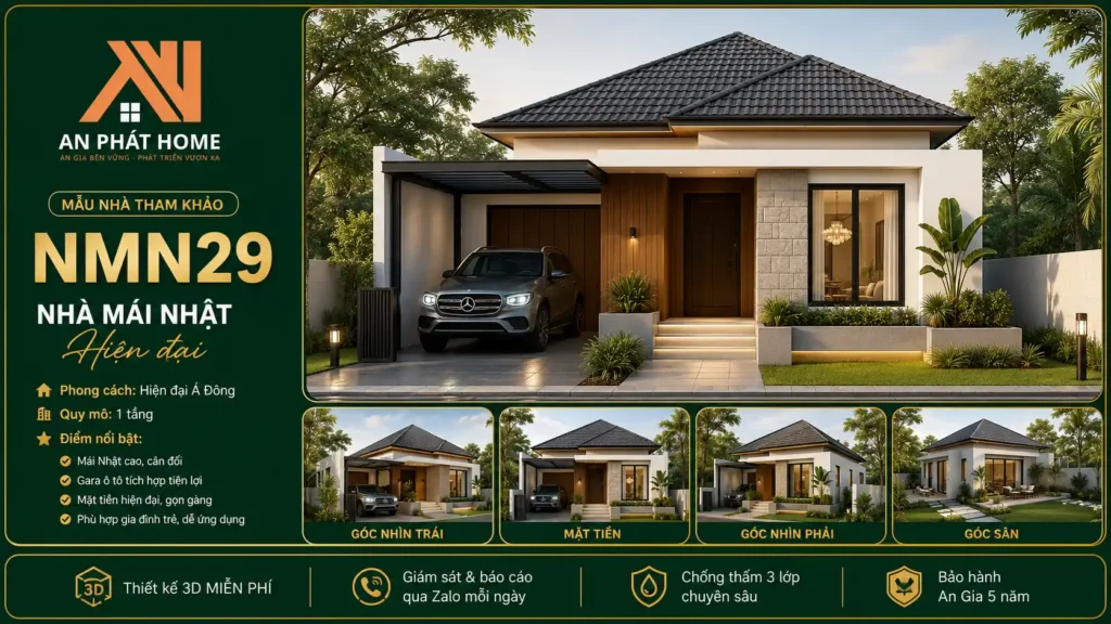 Mẫu nhà mái Nhật hiện đại NMN29