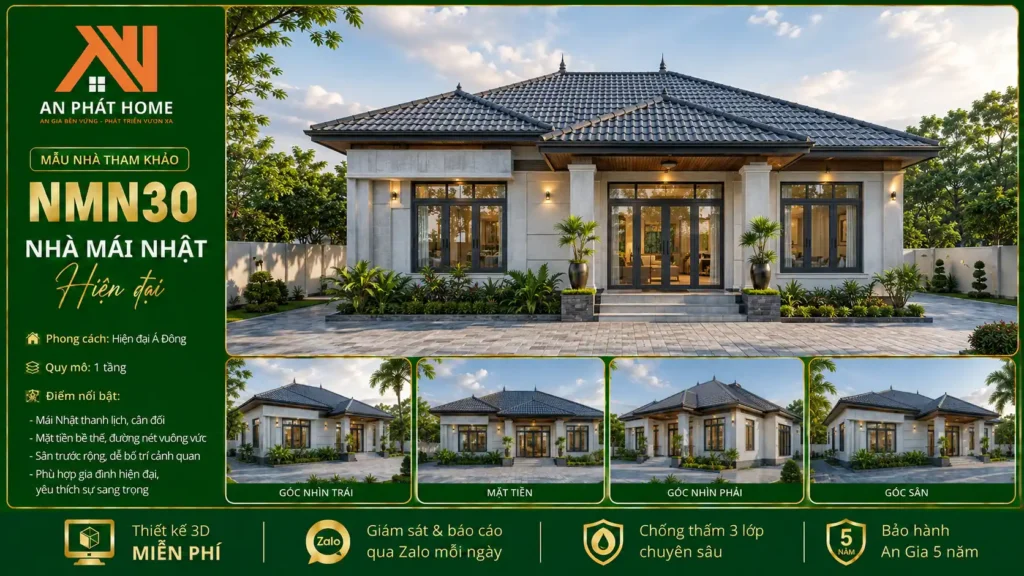 Mẫu nhà mái Nhật hiện đại NMN30