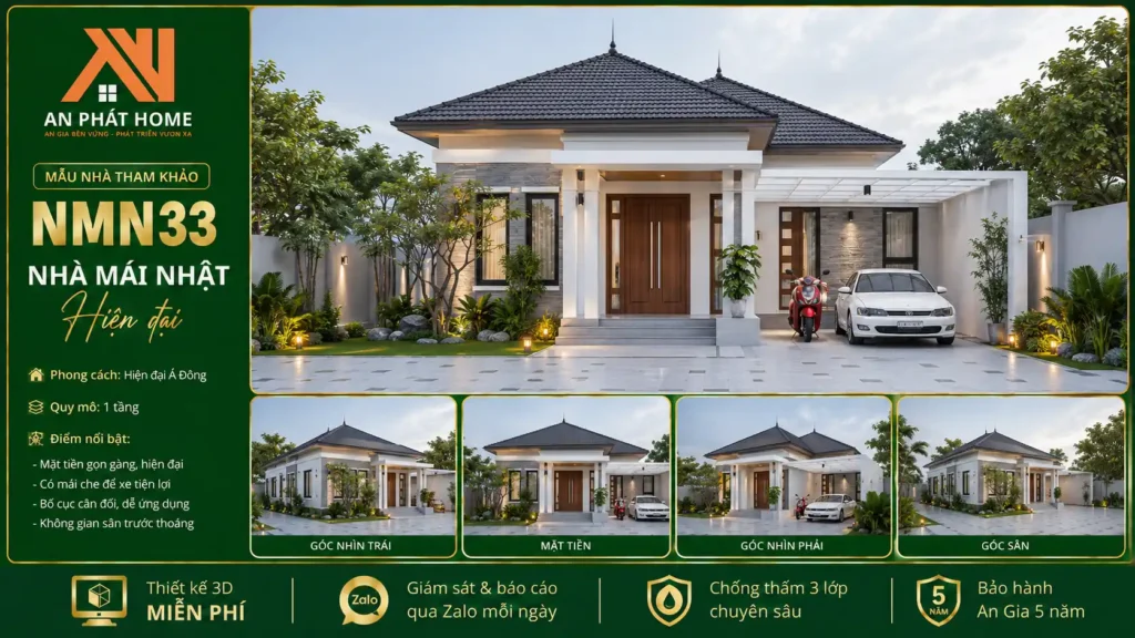 Mẫu nhà mái Nhật hiện đại NMN33