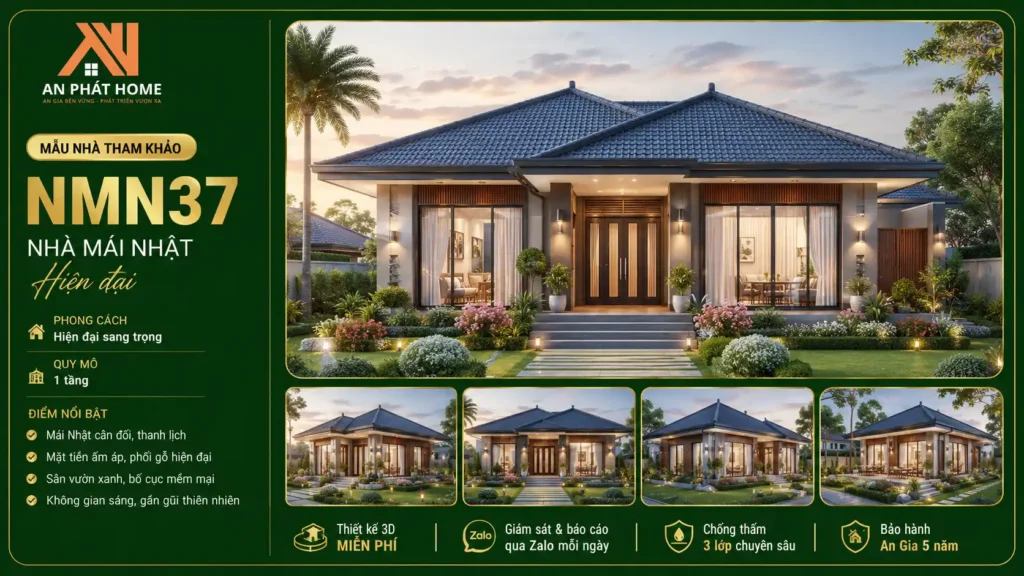Mẫu nhà mái Nhật hiện đại NMN37