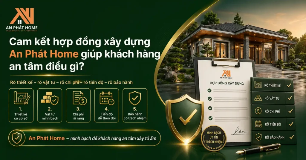 Những cam kết trong hợp đồng xây dựng luôn khiến khách hàng yên tâm lựa chọn An Phát Home