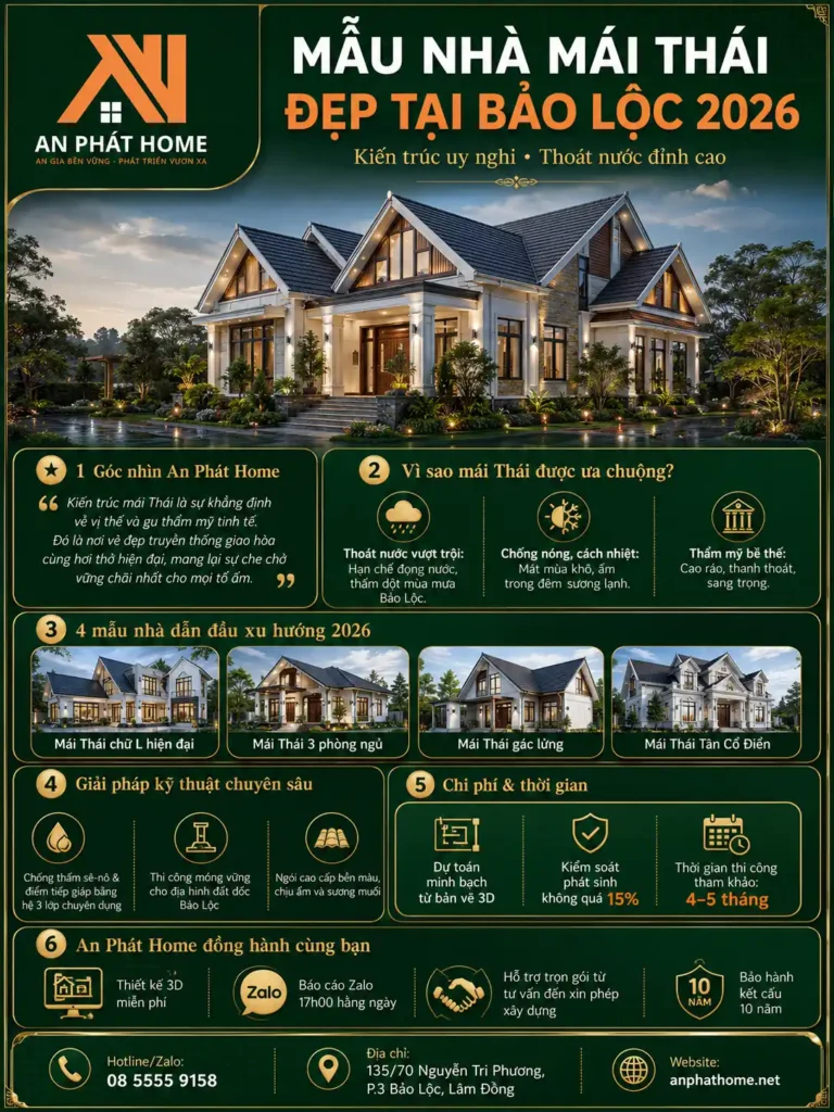 Sơ lược nội dung về mẫu nhà mái Thái đẹp tại Bảo Lộc
