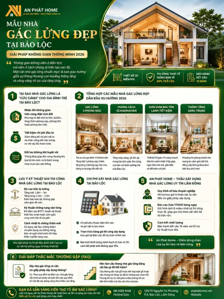 Sơ lược về bài viết các mẫu nhà gác lửng đẹp tại Bảo Lộc