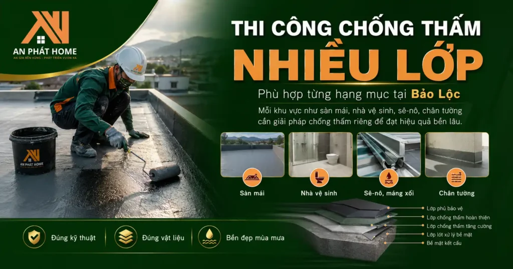 Thi công chống thấm nhiều lớp là kỹ thuật chống thấm quan trọng