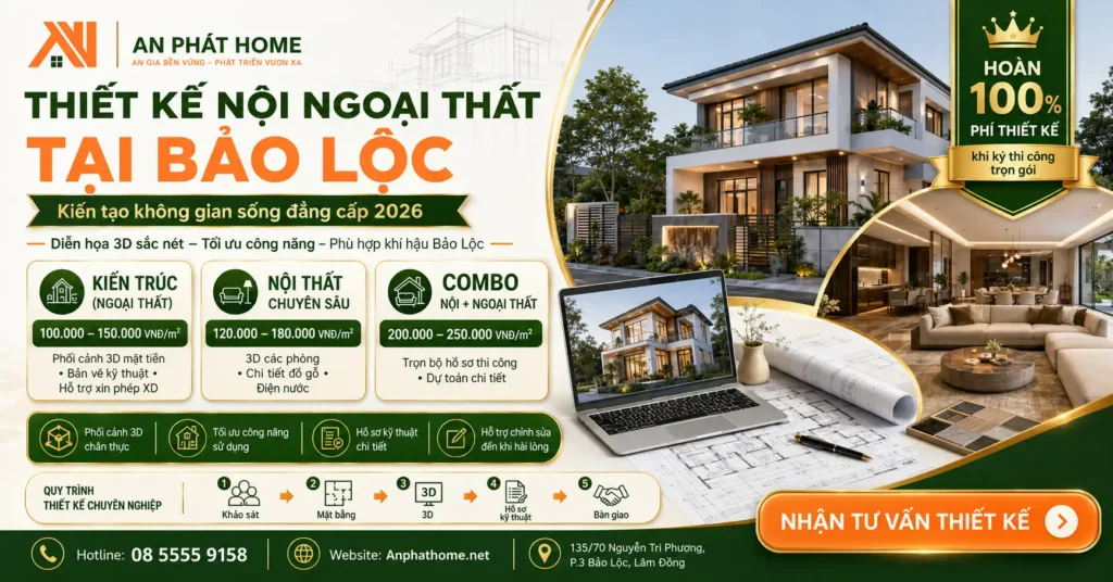 Thiết kế nội ngoại thất tại Bảo Lộc - An Phát Home