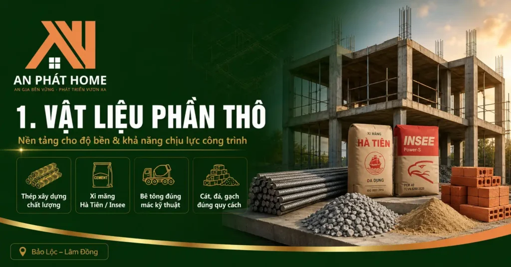 Vật liệu xây dựng phần thô của An Phát Homg dùng trong công trình