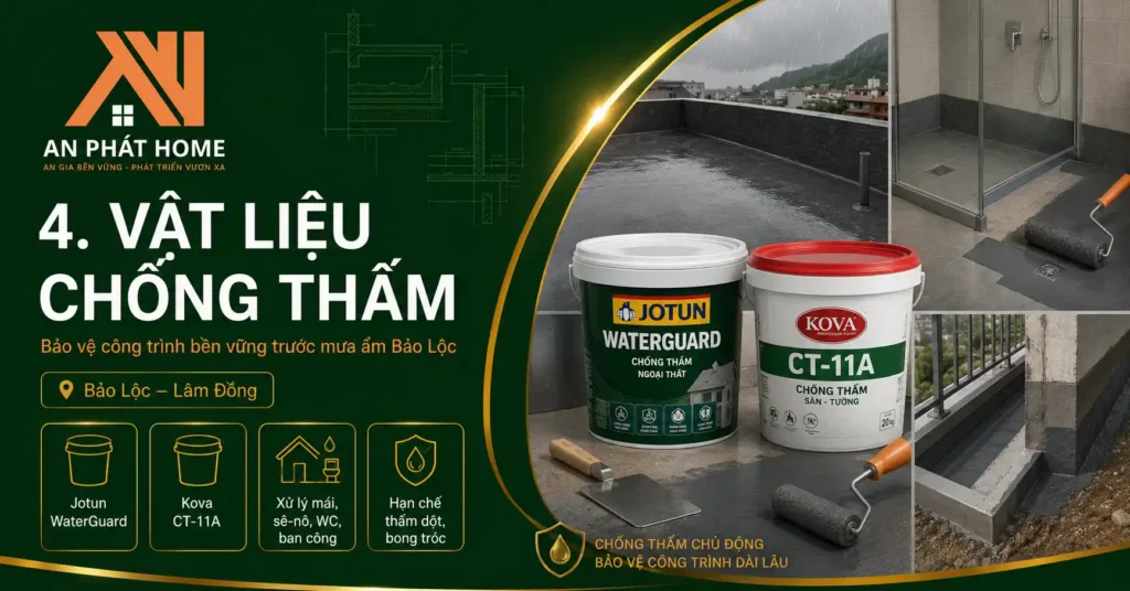 Vật tư xây dựng An Phát Home dùng là các loại chống thấm thương hiệu lớn