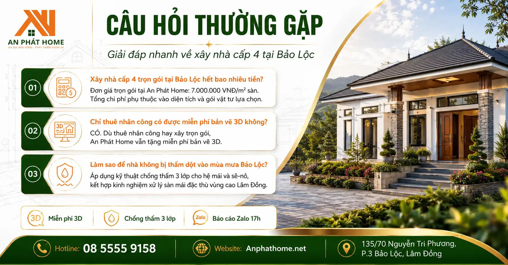 câu hỏi thường gặp về xây nhà cấp 4 tại Bảo Lộc