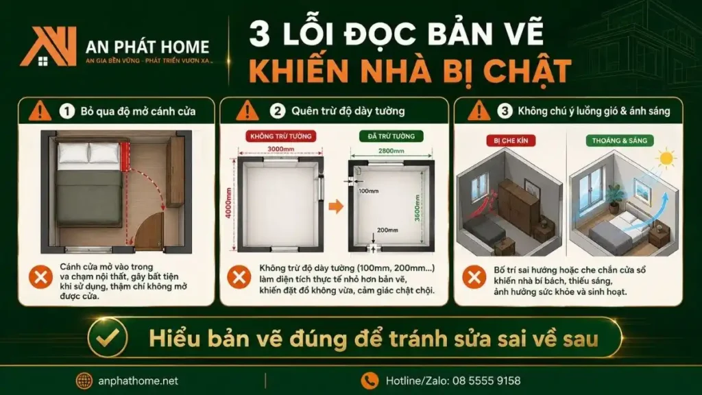 3 lỗi quan trọng khi đọc bản vẽ làm căn nhà bị chật