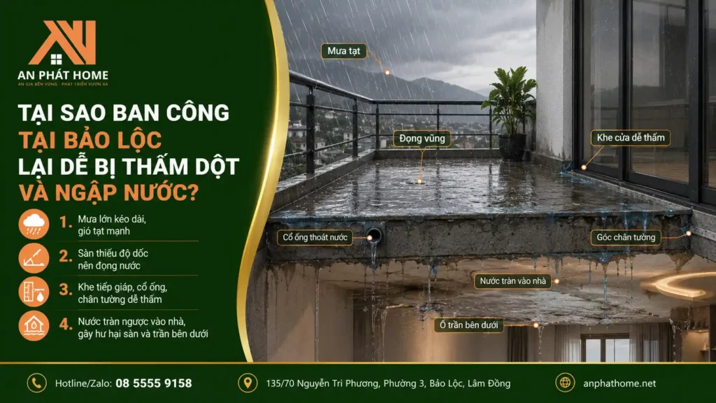 4 lý do quan trọng mà bạn cần chú trọng đến việc chống thấm ban công