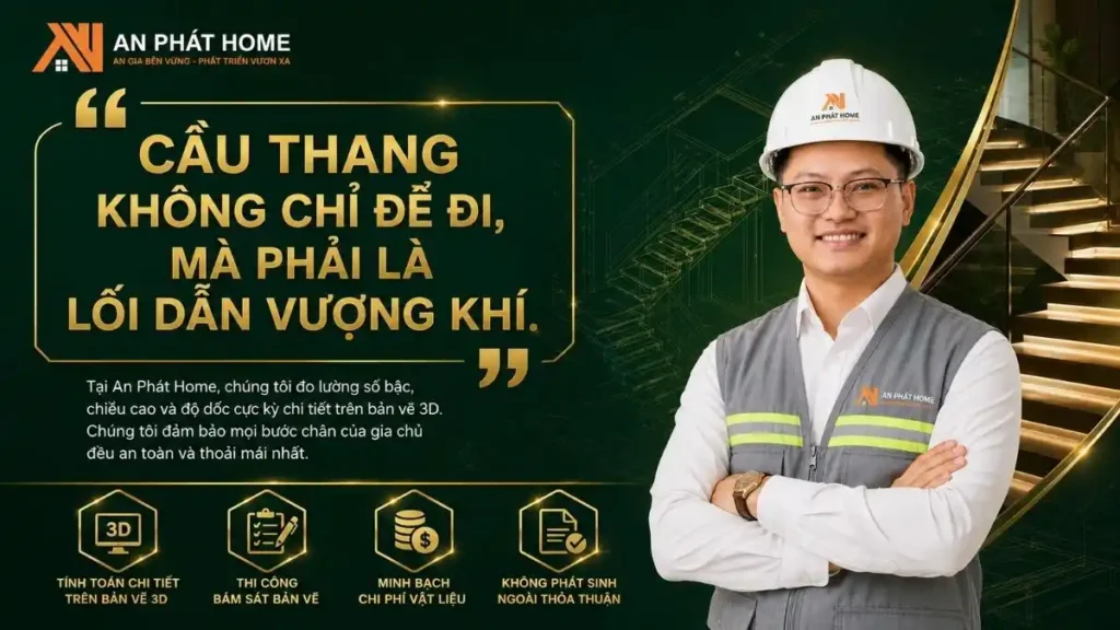 An Phát Home hiểu rằng bậc cầu thang không chỉ để đẹp, mà còn là lối đi giúp gia chủ thêm vượng khí