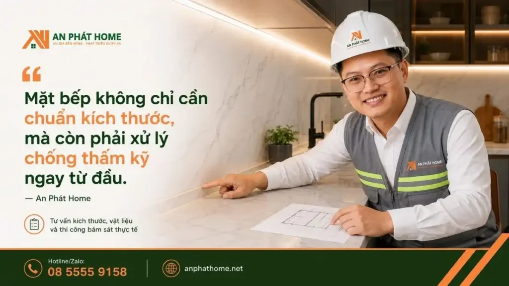 An Phát Home luôn cẩn thận, tỉ mỉ với từng thiết kế trong không gian bếp