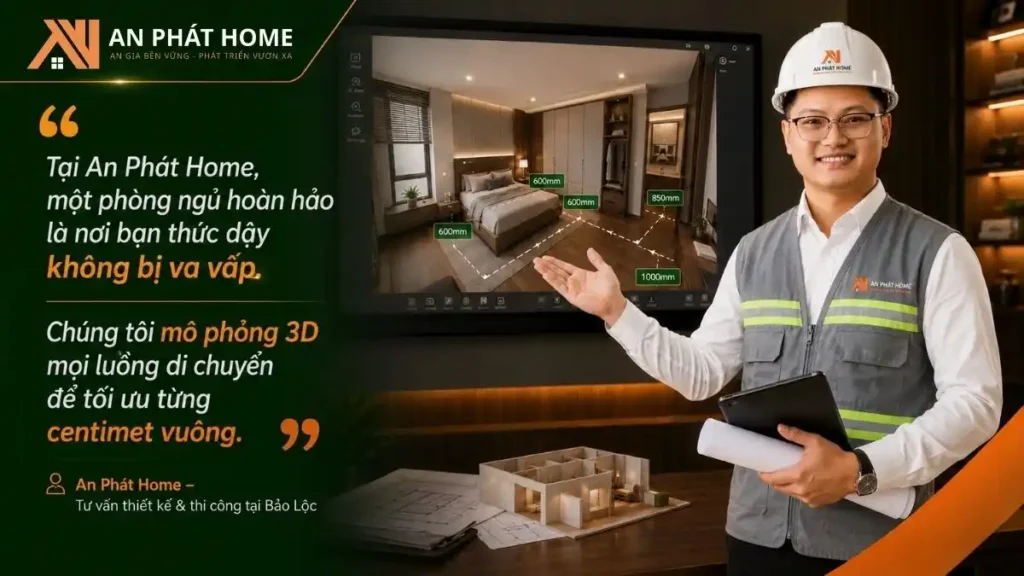 An Phát Home luôn tính toán kích thước cho phòng ngủ đến từng centimet vuông