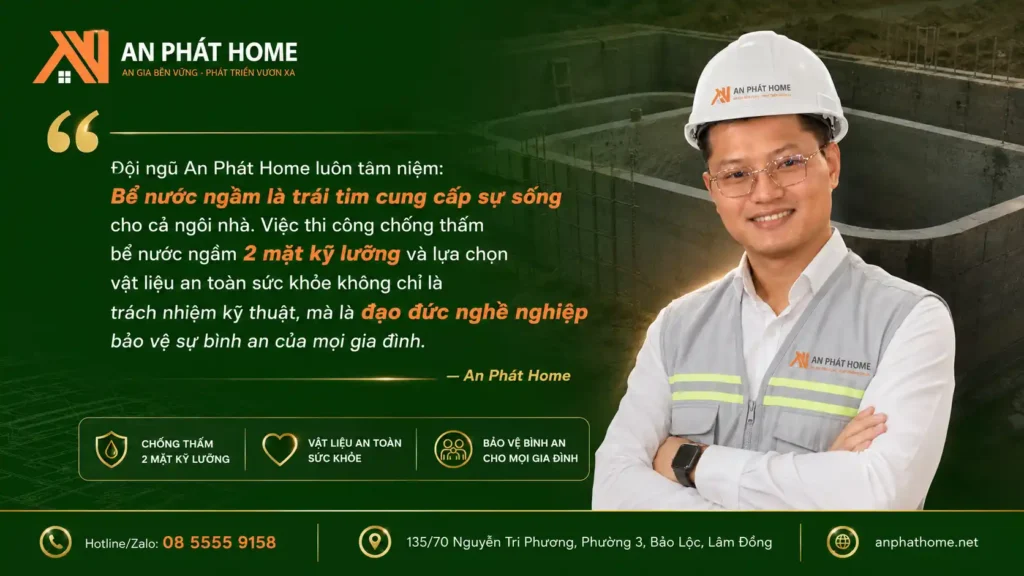 Bể nước ngầm rất quan trọng đối với căn nhà của gia chủ, vậy nên chúng tôi rất chú trọng đối với hạng mục này
