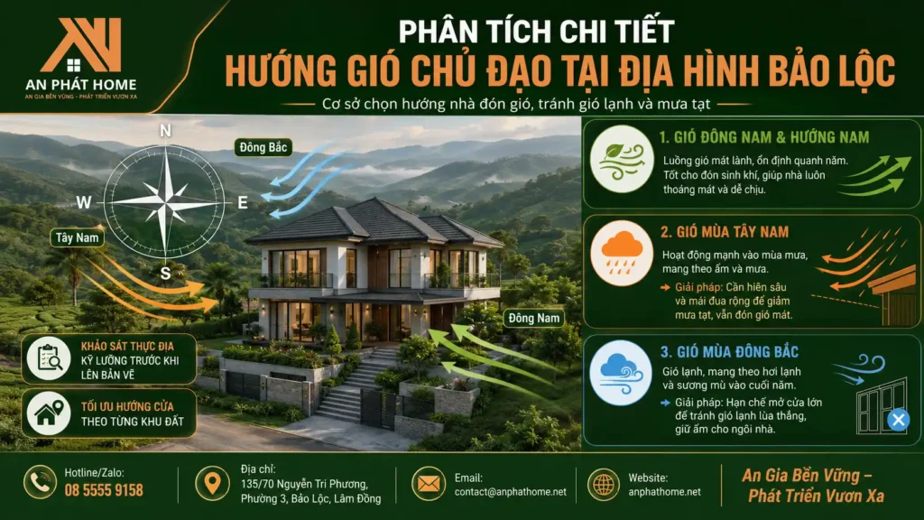 Các hướng gió đặc trưng của vùng đất Bảo Lộc cần lưu ý