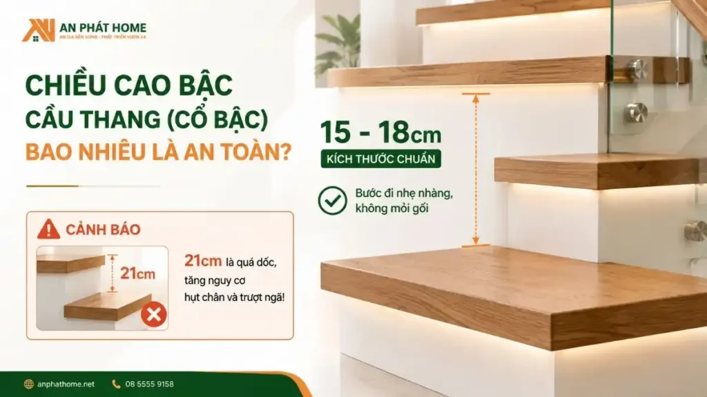 Chiều cao cổ bậc bao nhiêu thì sẽ thuận tiện và an toàn sử dụng
