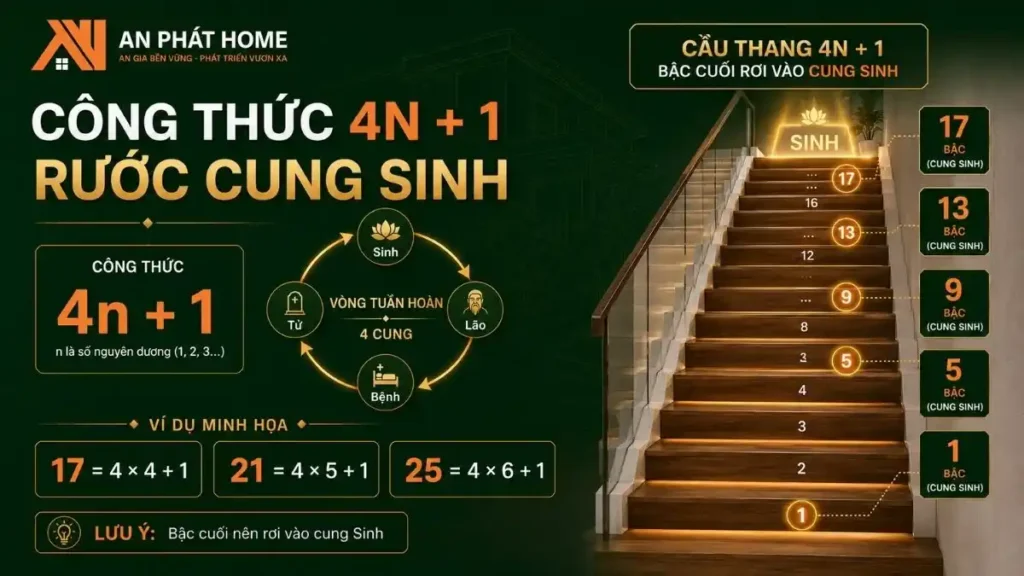 Công thức chuẩn rước cung sinh cho bậc cầu thang
