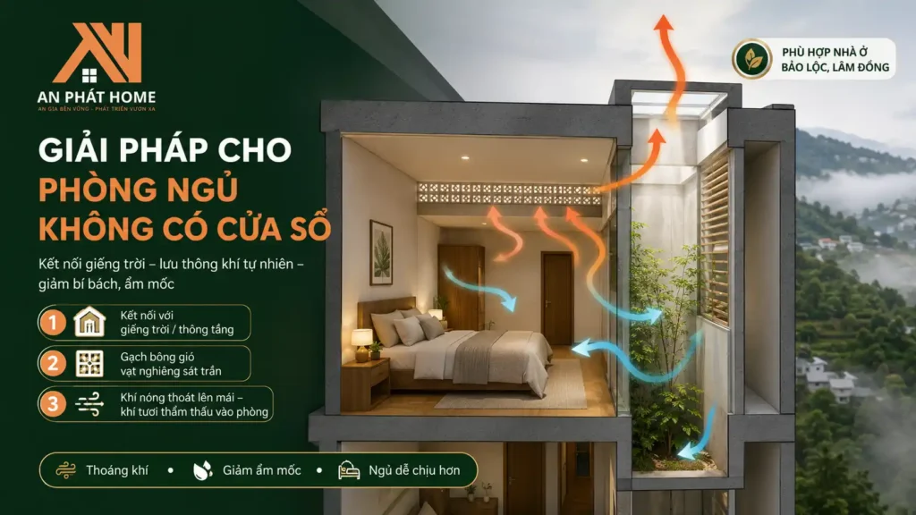 Giải pháp cho phòng ngủ không có cửa sổ được thoáng khí