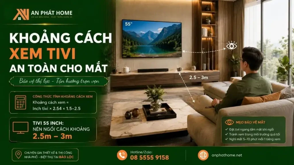 Khoảng xem ti vi nên để 2-3m là an toàn nhất