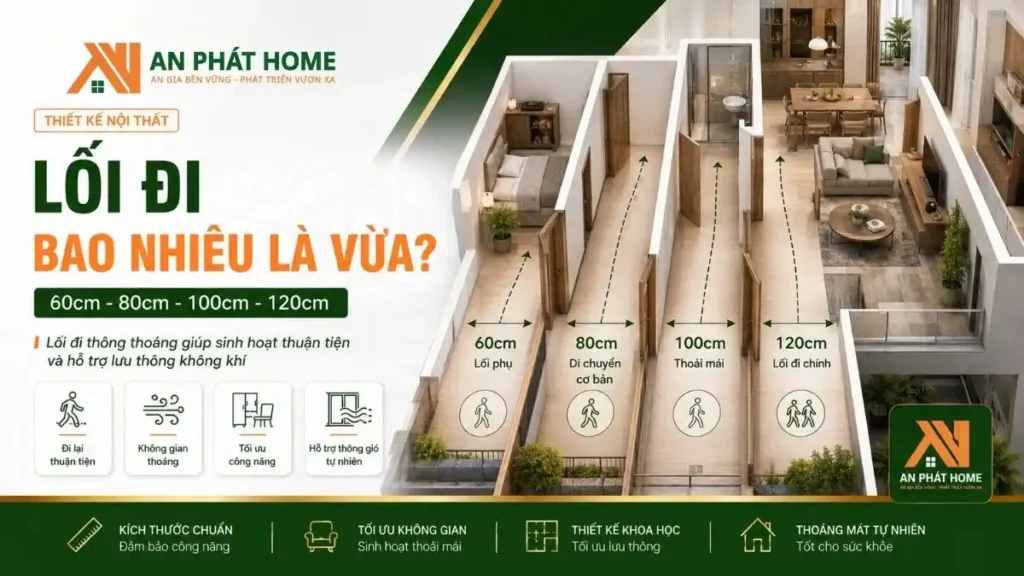 Lối đi kích thước nên để bao nhiêu thì được