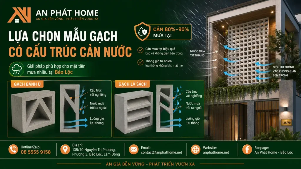 Lựa chọn gạch phù hợp có cấu trúc cản nước